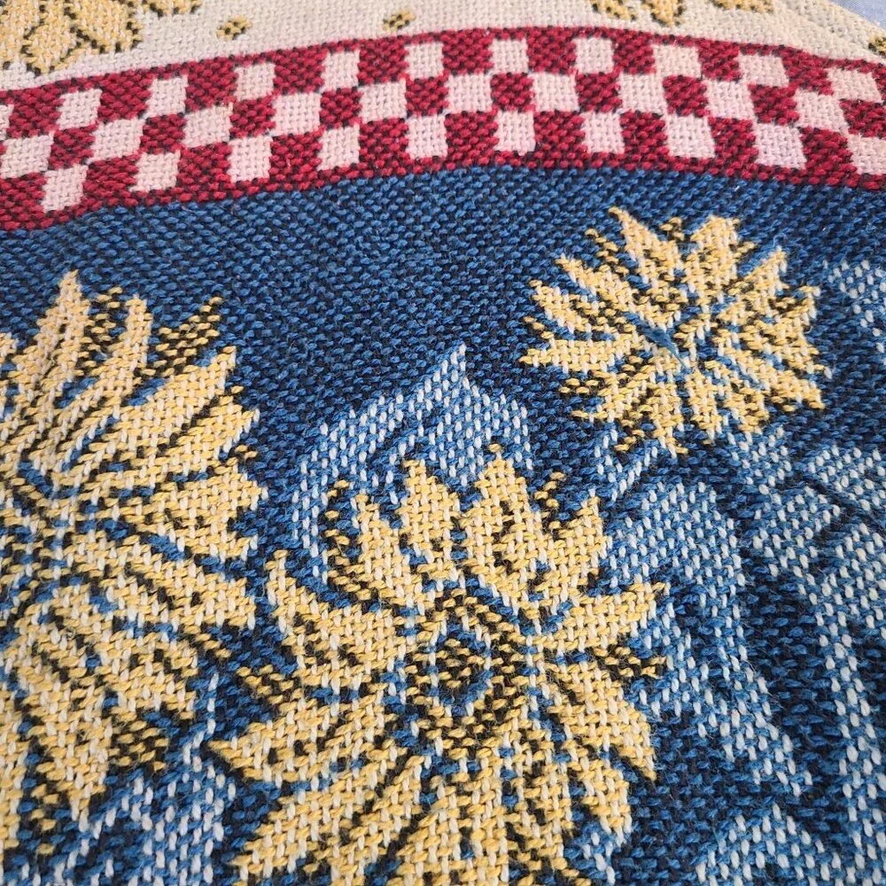 Vtg Sugar Street Weevers Knit Vest Lrg 100% Cotton Made USA Sunflowers Lady Bug - Picture 7 of 11